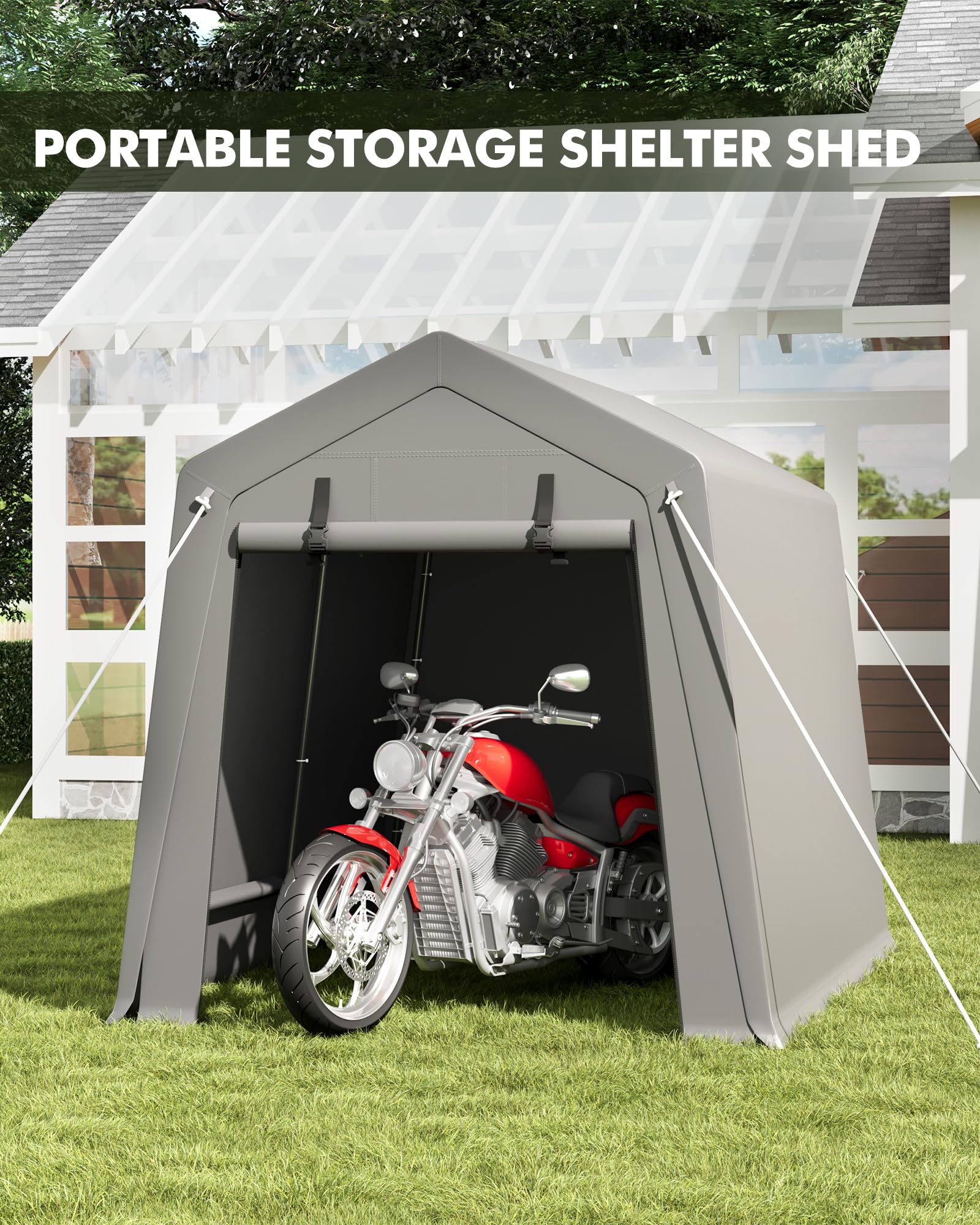 Amazon.com: GarveeLife 7 x 10 ft Carport Storage Shed